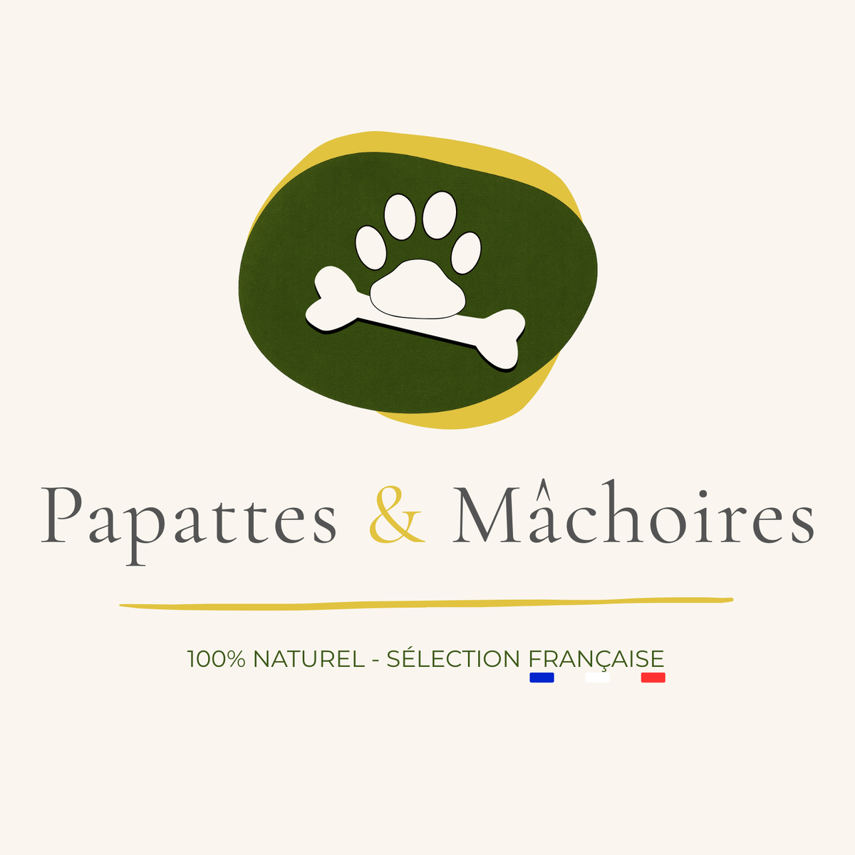 Logo Papattes et Mâchoires - Spécialiste de la mastication naturelle et du bien-être pour chiens.